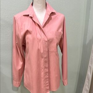 L.L. Bean Coral Blouse with Traditional Collar